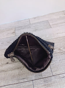 Upcycled Double Zip Pouch