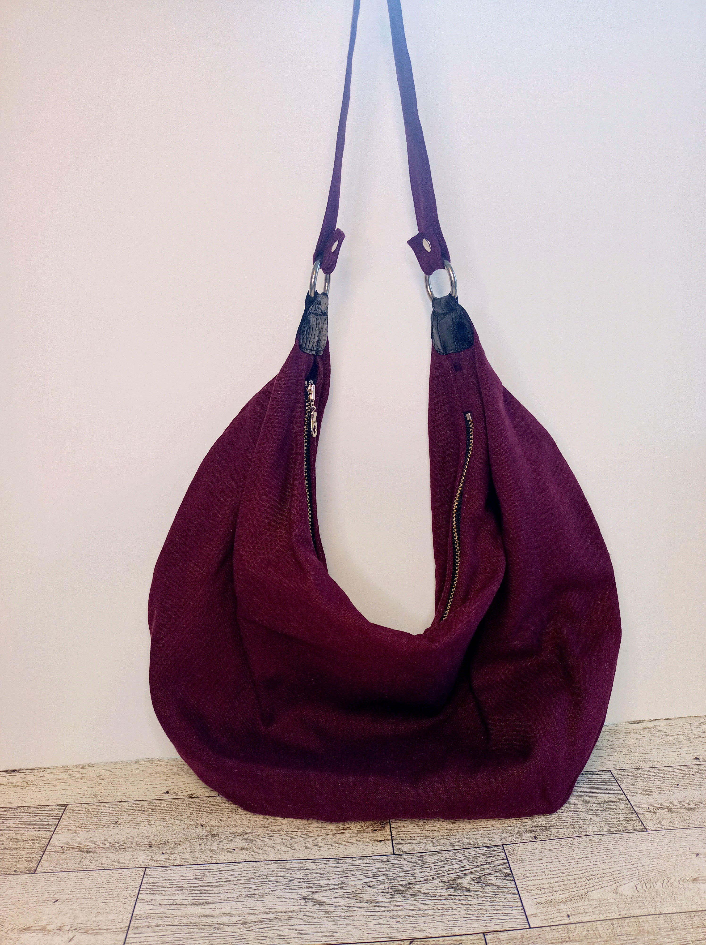 Burgundy Hobo Bag